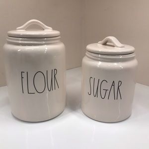 Rae Dunn Tall Flour Sugar Jars Canisters BUNDLE